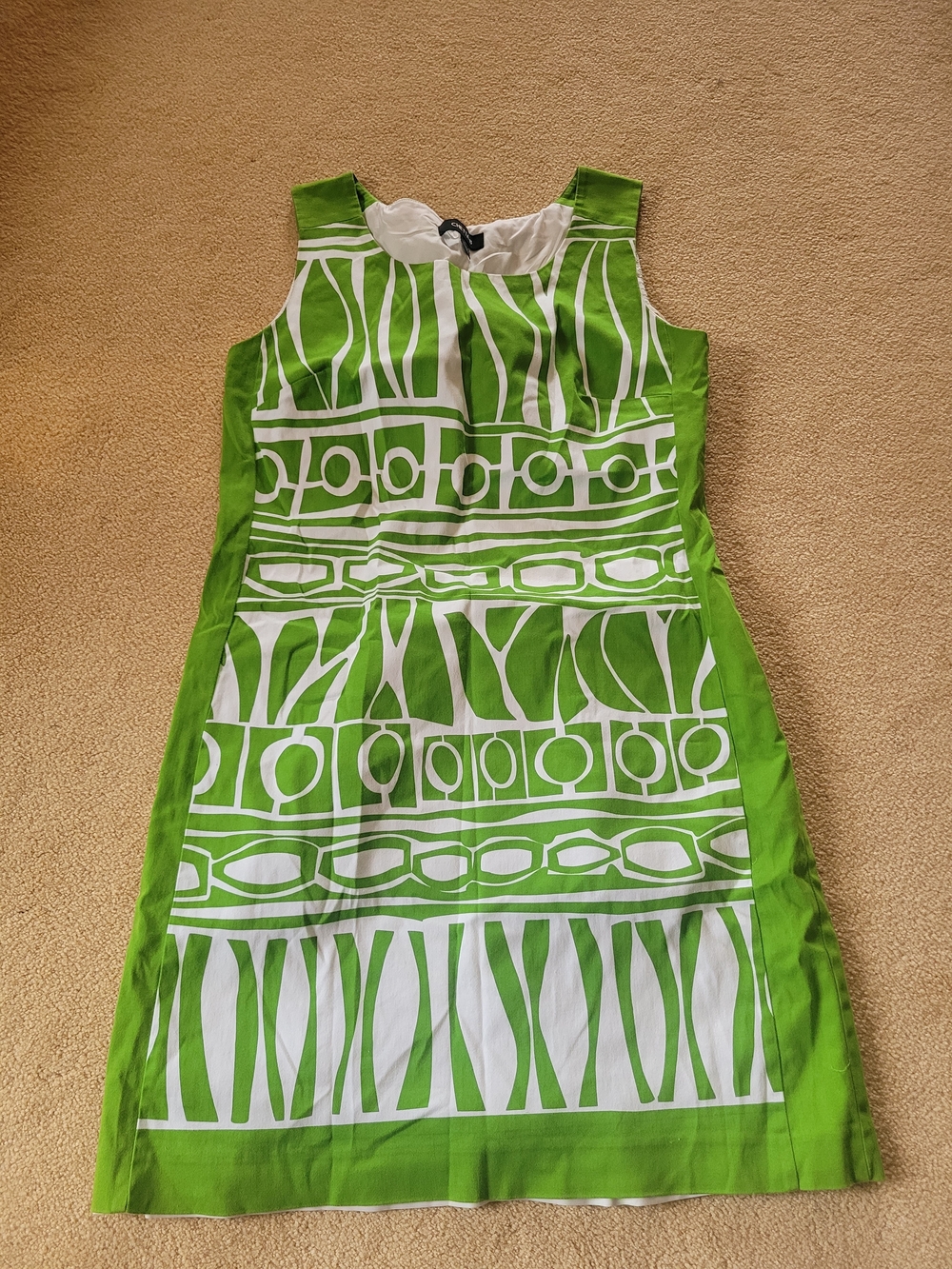 Chetta B Green Graphic Print Sleeveless Dress Sz 14